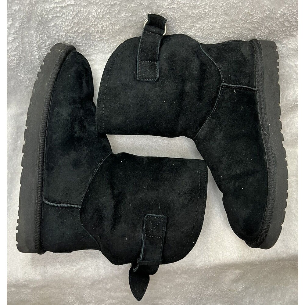 UGG Women's‎ Size 7 Black Fur Winter Snow Boots Sheepskin 1012029